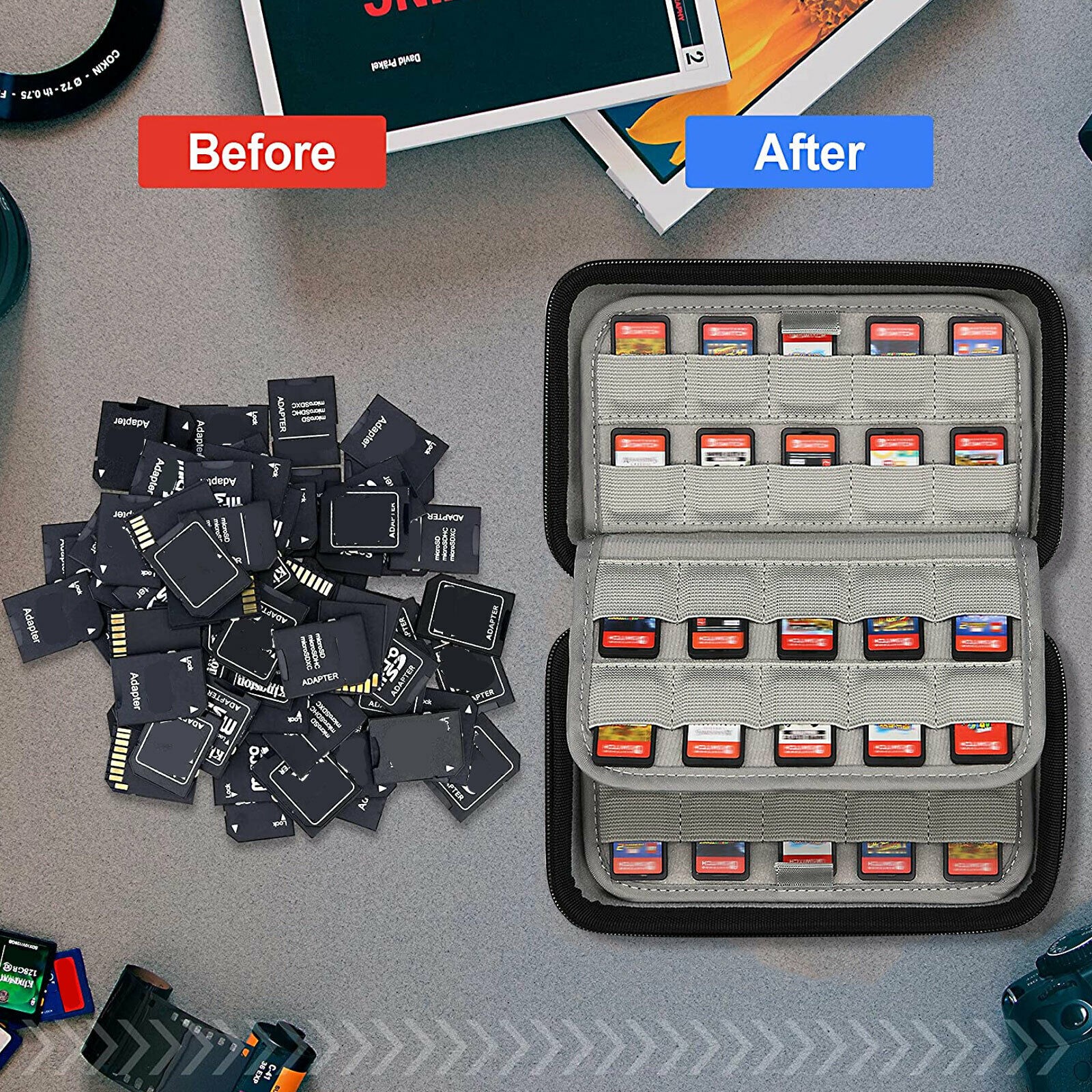 80 Game Case Card Holder Storage Bag for Nintendo Switch/Vita /SD Card Cartridge