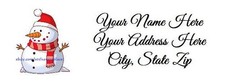 30 Personalized Self Adheasive  Snow Man Address Labels  1" x 2.625" 