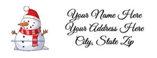 30 Personalized Self Adheasive  Snow Man Address Labels  1" x 2.625" 