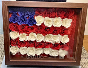 2020  Home Of The Free, Because Of The Brave,  Shadow Box, Paper Rose Flag