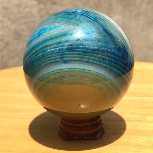 260G Rare Blue Agate Ball Crystal Sphere Mineral Specimen Energy Healing Reiki - Picture 19 of 20
