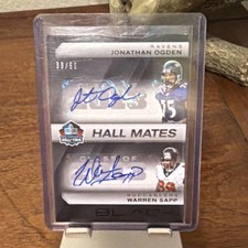 Panini 2025 Black Hall Mates Dual Auto JONATHAN OGDEN WARREN SAPP #HMD-7 /50