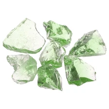Fire Glass for Fire Pit, 3-5cm(1-1/5" to 2") Luster Glass Rocks, Green