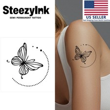 SteezyInk temporary tattoo Butterfly in Motion last upto 2 weeks 3 x 3 inch