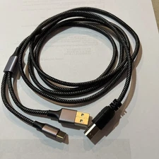 MOSWAG 2in1 USB Printer Cable 3.28FT/1M with ['1 meter'], Black 