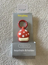 Apple AirTag Keychain - heyday Mushroom: Silicone Carabiner Accessory Holder,NEW