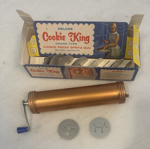 Vintage Cookie King Deluxe Cookie Press Spritz Gun Set w/ Discs