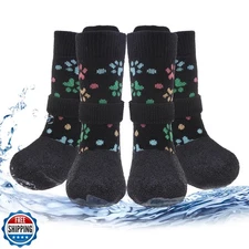 PUPTECK Anti Slip Dogs Shoes for Hot/Cold Pavement, Senior Booties, Rubber Bo