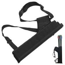 Archery Arrow Quiver Holder 3 Tubes Shoulder Bag Waist Back Pouch Bow Hunting