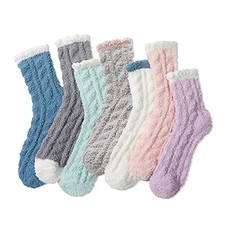 7 Pairs Fuzzy Socks - Fuzzy Socks for Women, Fluzzy Socks Women, Cozy Socks