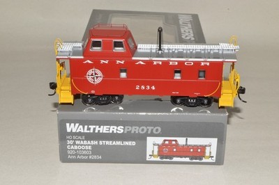 HO scale Walthers Proto Ann Arbor RR 30' Wabash streamlined caboose car 2838