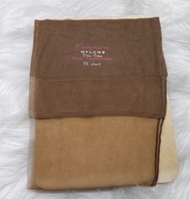 Vintage Cannon Seamed Full Fashioned Stockings 9 1/2 Short Beige Cuban Heel