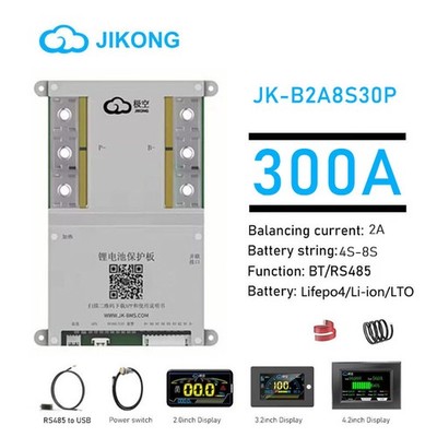 JK Smart BMS 4S-8S 300A Li-ion LiFePo4 LTO Akku 2A Active Balance BMS BT/RS485