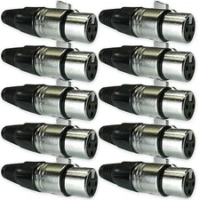 10pack serviceable FEMALE XLR 3PIN MIC MICROPHONE CABLE JACK CORD PLUG CONNECTOR
