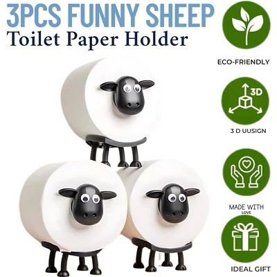 1-3x FUNNY SHEEP TOILET PAPER HOLDER QUIRKY BATHROOM DECOR LOO ROLL STORAGE UK