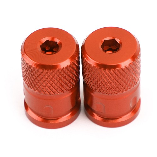 2pcs CNC Orange Anti-Thief Tire Valve Stem Caps For Car Truck Bike Motorcycle T9 - Picture 8 of 12