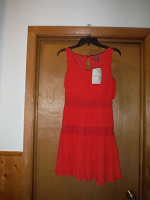 Sleeveless Lined Dress SM Lily Rose Coral Orange 60% rayon 40% polyester  NWT