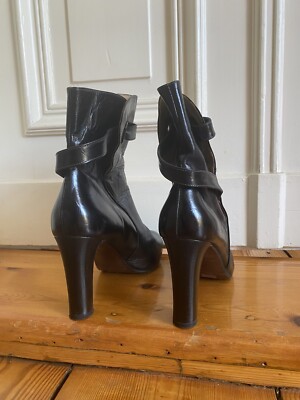 Elegante hochwertige Stiefeletten Leder Made in Italy Gr. 41 schwarz Vero Cuoio