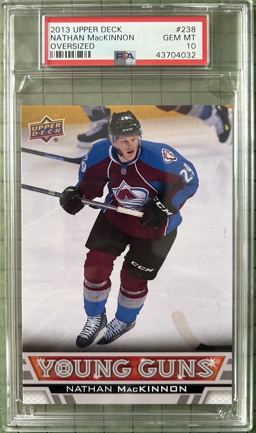 2013-14 Upper Deck #238 Nathan MacKinnon Oversized Jumbo Young Guns PSA 10-POP 4