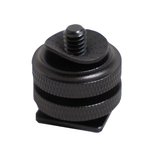 Kaavie Dual Nut Hot Cold Shoe Adapter 1/4" Camera Screw for Zoom Microphones etc