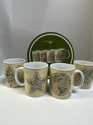 Peace On Earth Casa Moda Christmas Sentiments Mug Set/4 Original Box 2009 RARE