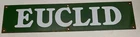 Vintage Original Porcelain EUCLID DUMP TRUCK EMBLEM  Sign. 4.5” X 19”