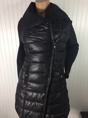STEVE MADDEN JUNIOR GORGEOUS BLACK PUFFER LONG COAT SIZE M
