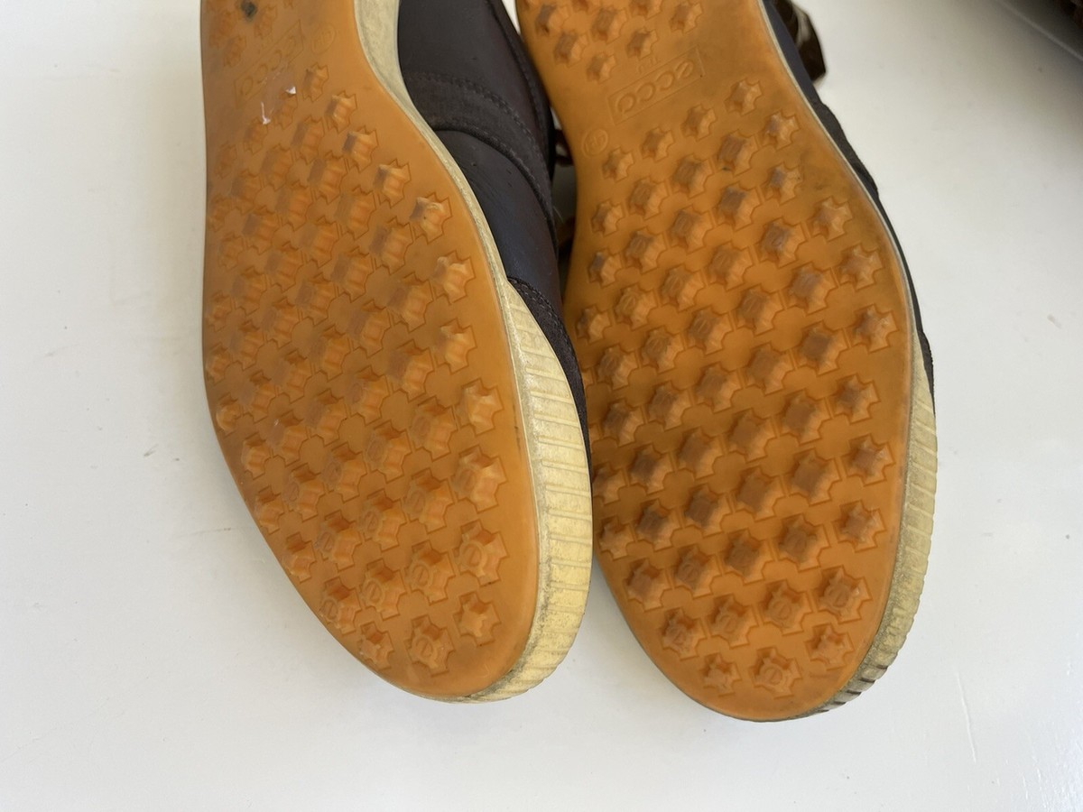 ECCO Biom Mens Golf Shoes Yak Leather Spikeless Brown Orange EU 44 US 10-10.5 Ecco Biom Golf Dark Brown Orange Shoe Men Spikeless EU 44 US  main image 2