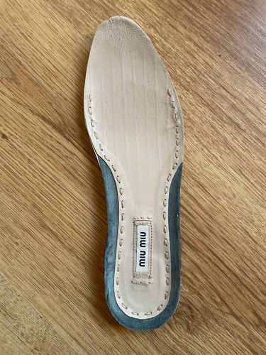 Miu Miu Grey Suede Studded Cap Toe Womens Sneakers Size EUR 37.5 - Picture 11 of 17