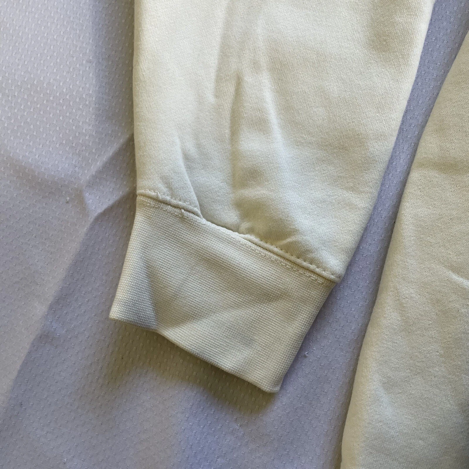 OFF WHITE Felpa con cappuccio crema fantasci fi fantasy taglia XL bianca logo tricolore pesante