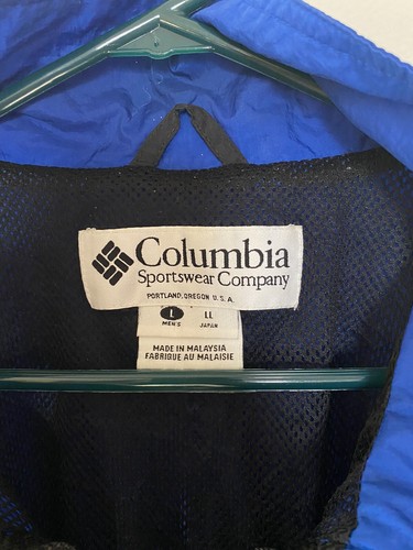 Vintage Columbia Sportswear Full Zip Retro Windbreaker Nylon Black Mens Large L - Picture 7 of 11
