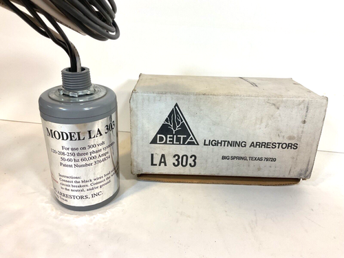 Delta Lightning Arrestors Model LA 303 120-208-250 Volt 3 Phase Surge Supressor