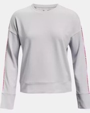 NEW UNDER ARMOUR Women's UA Rival French Terry Taped Crew Sweatshirt MEDIUM