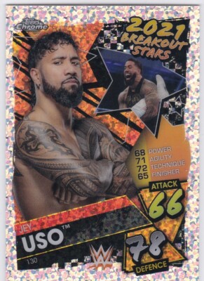 2021 Topps Chrome WWE Slam Attax Speckle Refractor #130 JEY USO-BLOODLINE
