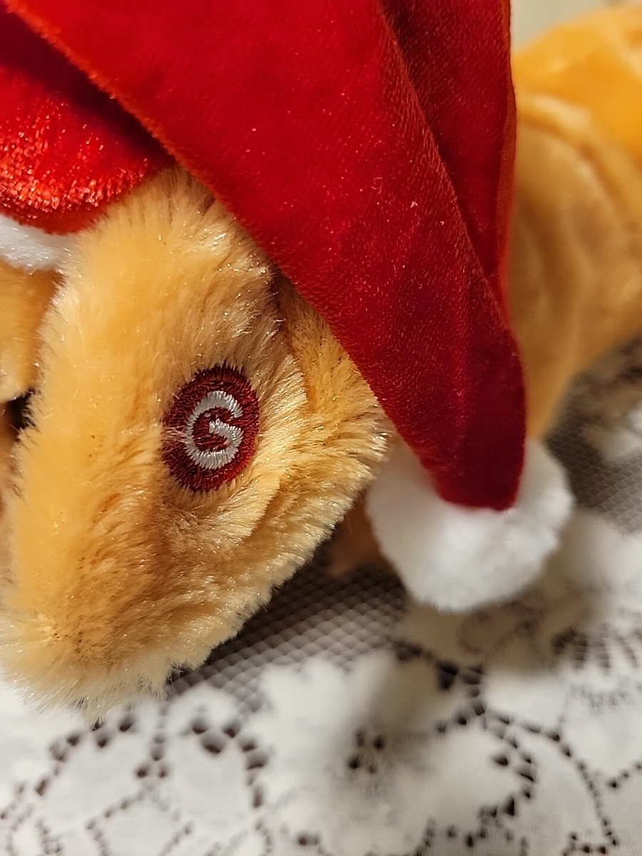 Jingle Bells Gemmy Singing Animated Plush Dog Santa Hat ~ WORKS