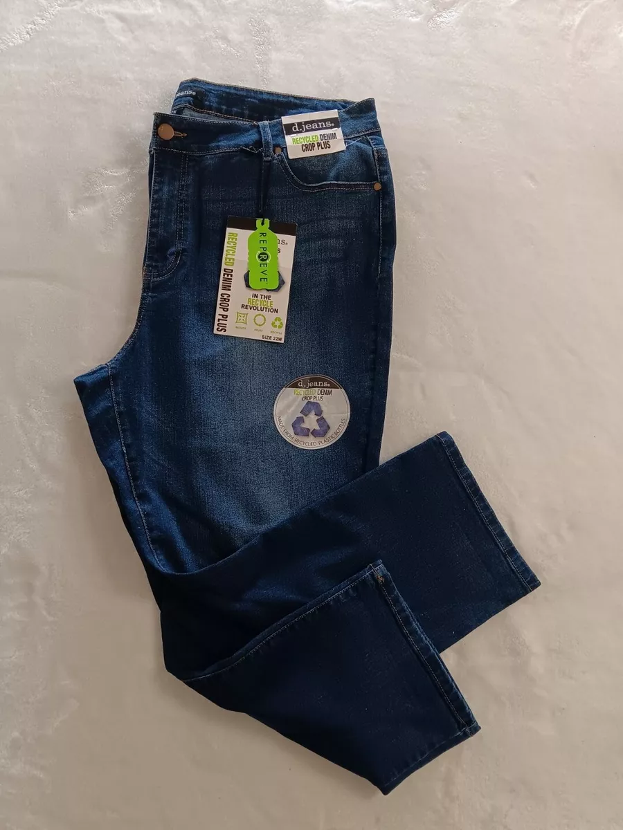 d JEANS Womens Recycled Denim Jeans CRop Plus Size 22W NEW