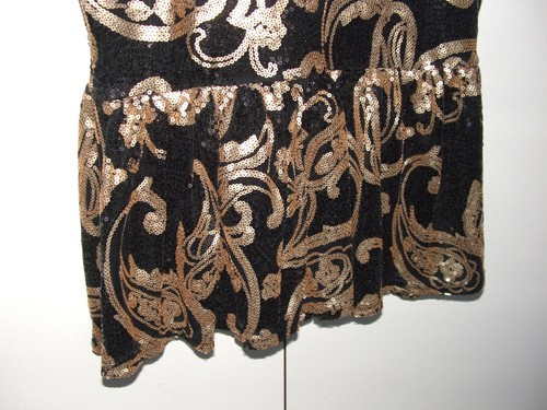 Select - Black/Gold sleeveless squin Top, Peplum, Lined - Womens UK 8 BNWT Party - Picture 4 of 7