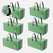 6 Pack Extra Large Moving Bags with Zippers  Carrying Handles Backpack Straps