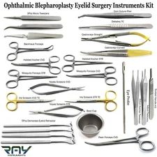 Ophthalmic Blepharoplasty Instruments Kit Micro Eye Surgery Retractor Tweezers
