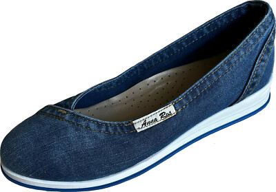 Anna Ros Womens Denim Shoes Slip On