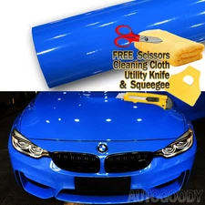 120" x 60" Super Gloss Blue Vinyl Film Wrap Sticker Air Bubble Free 10ft x 5ft