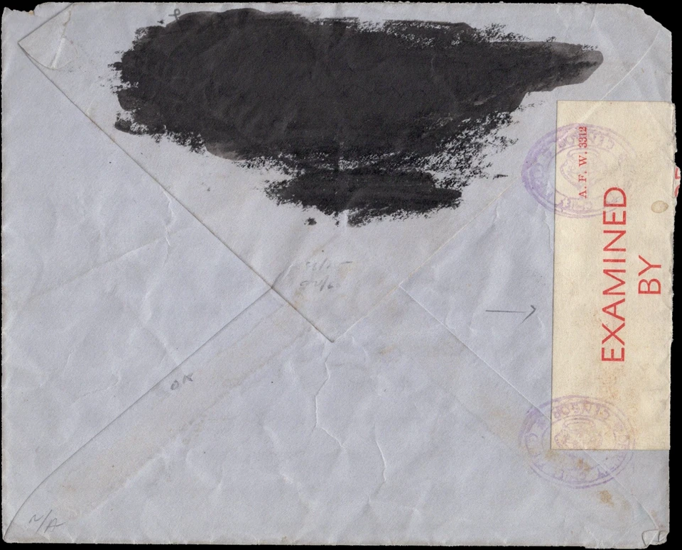 SUDAN COVERS - Unknown date - Khartoum to Cleveland-  Censor tape & stamp - Image 2 of 2