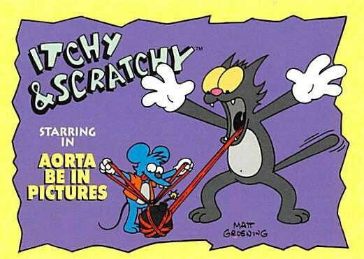 1994 Skybox The Simpsons: Itchy & Scratchy Trading Card Aorta Be