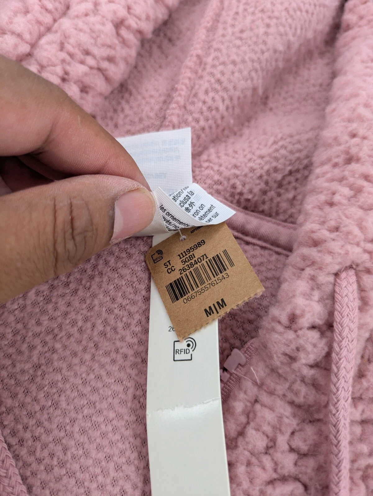 UNDERCOVER Victoria's Secret Sherpa Pullover Felpa con Cappuccio Rosa Taglia M Quarto Zip Bicolore