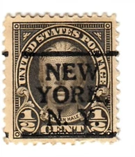 Scott Stamp # 551 (1/2 c), NATHAN HALE, Single Precancelled New York NY