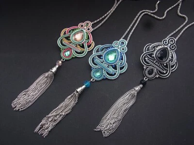 Kette Halskette Lange Kette mit Anhänger Orient Orientalisch versch. Farben - Bild 1 von 3