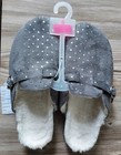 The Childrens Place Girls Slippers Size 6 Gray/ Silver Hearts NEW WITH TAGS!  — photo 1