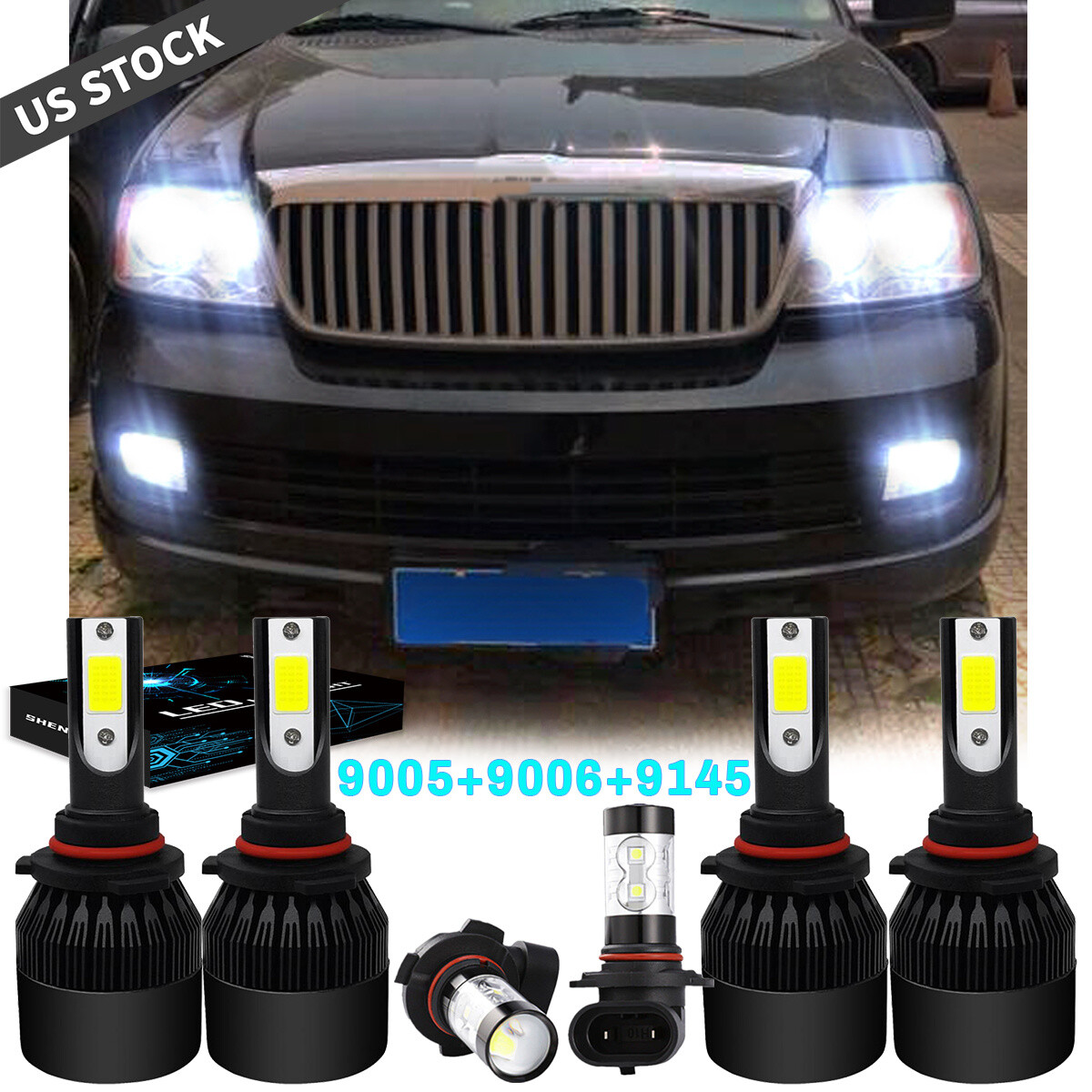 For Lincoln Navigator 2003 2004 2005 2006 6x 6000K LED Headlight