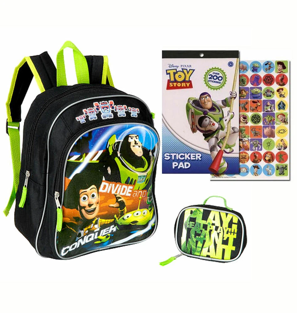 Disney Cars Backpack with Lunch Box for Preschool Toddler Boys Girls - 11  Mini Backpack Bundle with Lunchbox and Stickers