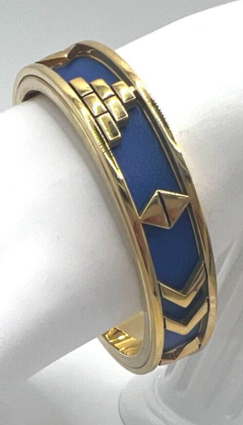 HOUSE OF HARLOW 1960 AZTEC GOLD/BLUE COLOR BANGLE BRACELET | eBay